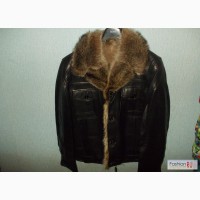 Куртка кожаная с волчьим мехом Италия в Москве