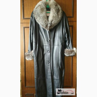 Пальто из натуральной кожи с чернобуркой в Москве