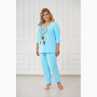 Пижама махровая Вита (бирюзовая)