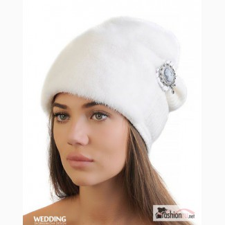 Белая шапка из норки женская в Москве